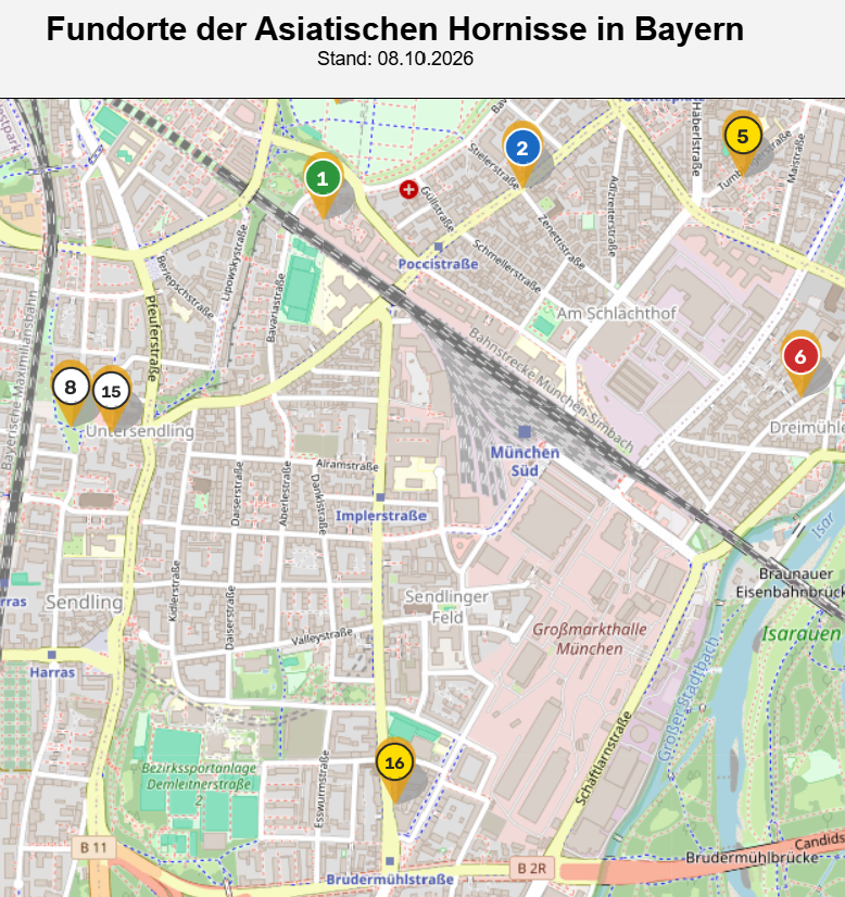 Ausschnitt Süden, Punkte 1, 2, 5, 6, 8, 15 und 16